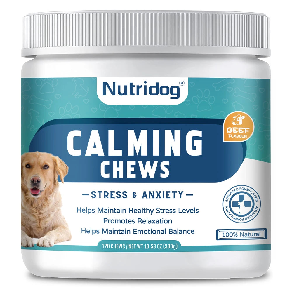 Dog Supplement Soft Chews – Anti-Allergy, Hip Joint, Calming & Probiotic (120 Chews)