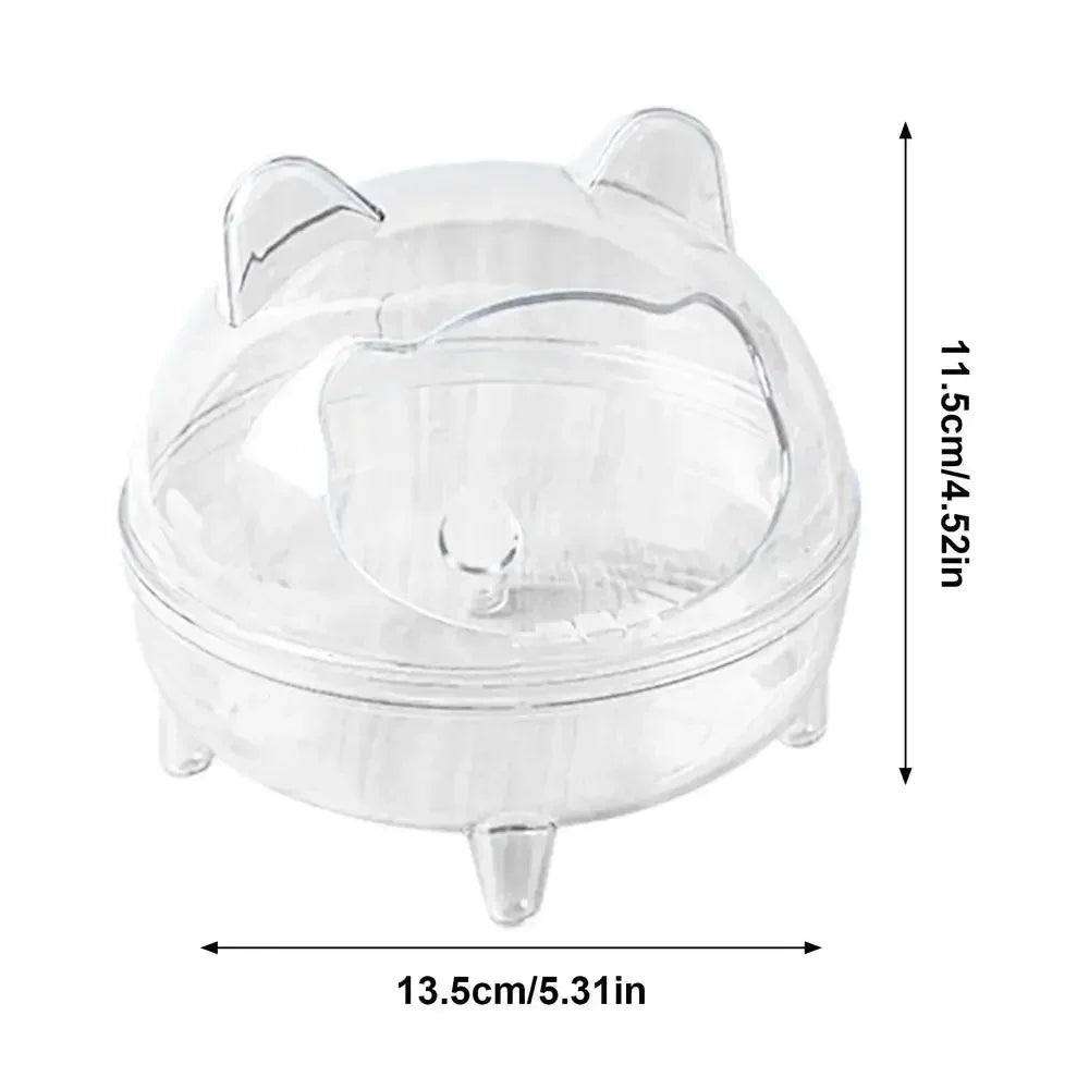 Hamster Sand Bath Container – Fully Transparent Anti-Spill Bathroom for Small Pets