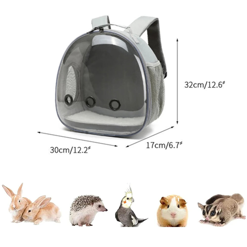 Bird Backpack Bird Carrier Travel Bag for Birds ParrotS Small Pet Acrylic Bubble Portable Bird Cage Outdoor Travel Hiking