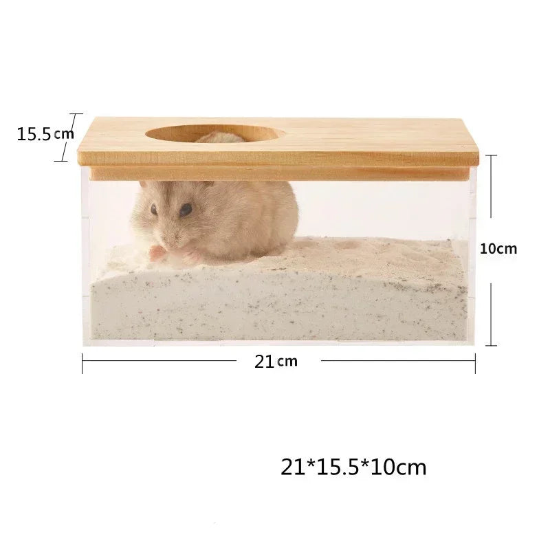 Hamster Sand Bath House – Anti-Spill Bathing Box for Small Pets