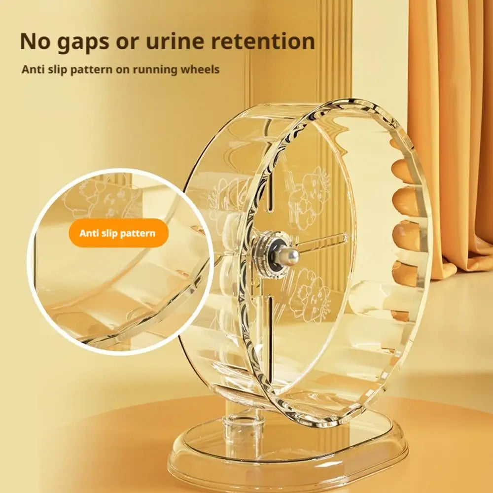 Hamster Silent Running Wheel – Transparent Exercise Toy Easy to Clean (18/21/24 cm)