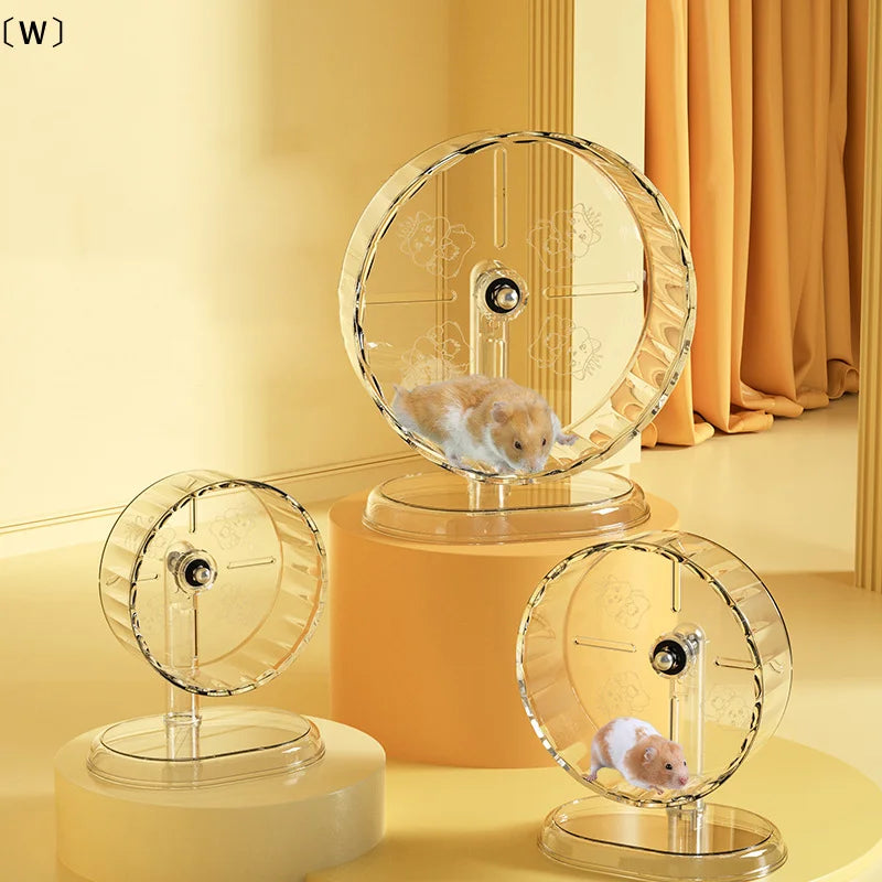 〔W〕Hamster Exercise Wheel Acrylic Transparent with Stand Prevent Slip Easy Clean for Hamster Cage Versatile〔Winter1〕