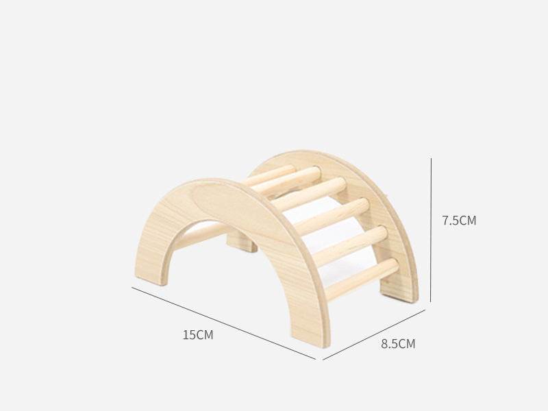 Hamster Wooden Climbing Ladder – Anti-Slip Bridge for Guinea Pigs & Small Animals (S/M/L)