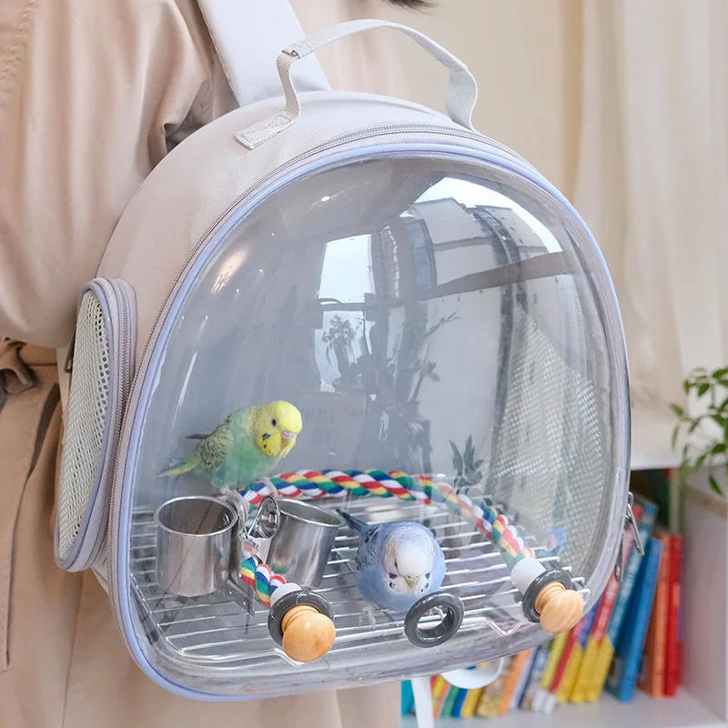 Bird Backpack Bird Carrier Travel Bag for Birds ParrotS Small Pet Acrylic Bubble Portable Bird Cage Outdoor Travel Hiking