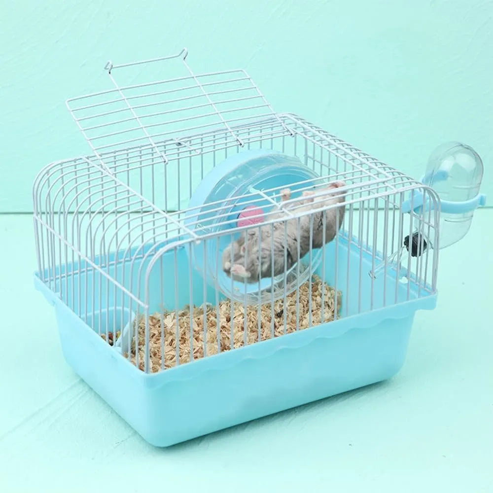 Portable Hamster Travel Cage – All-in-One with Wheel, Water Bottle & Food Bowl
