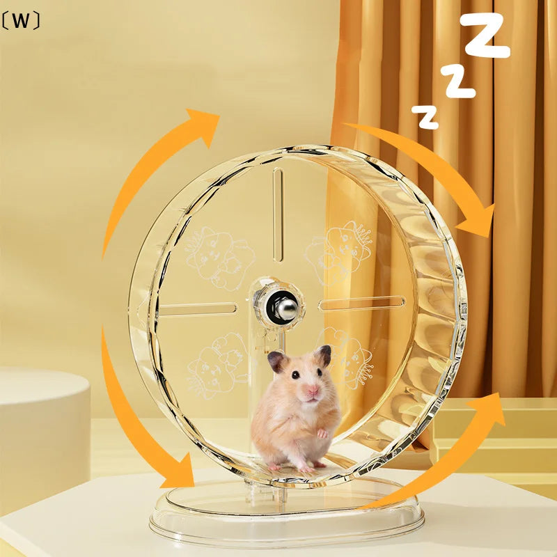 〔W〕Hamster Exercise Wheel Acrylic Transparent with Stand Prevent Slip Easy Clean for Hamster Cage Versatile〔Winter1〕