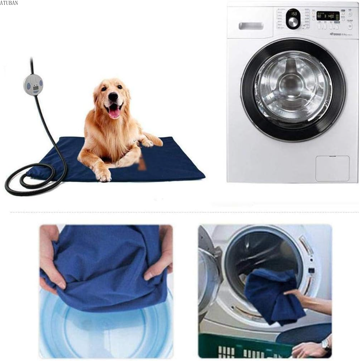 PET Dog Heating Pad,Indoor Pet Heating Pads for Cats Dogs with Chew Resistant Cord, Long-Time Working Electric Pet Heated Mat