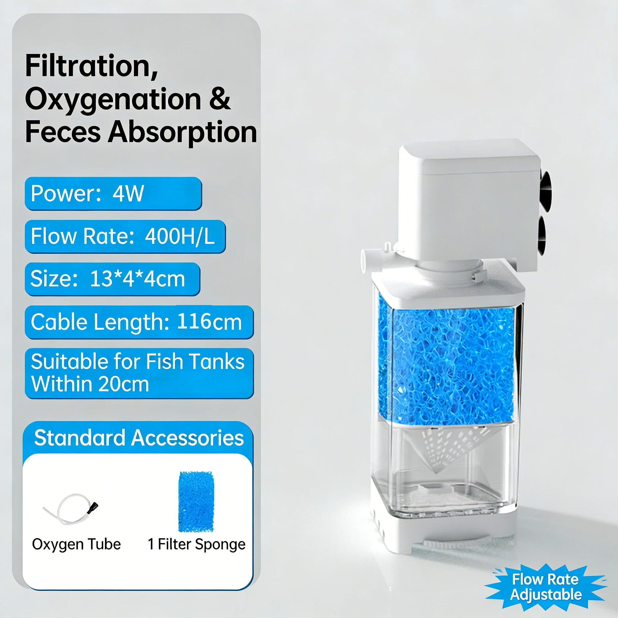 Aquarium Filter Pump Fish Tank Submersible Silent Air Oxygen Aerator Internal Water Pump Aquarium Air Pump Wave Maker 220v