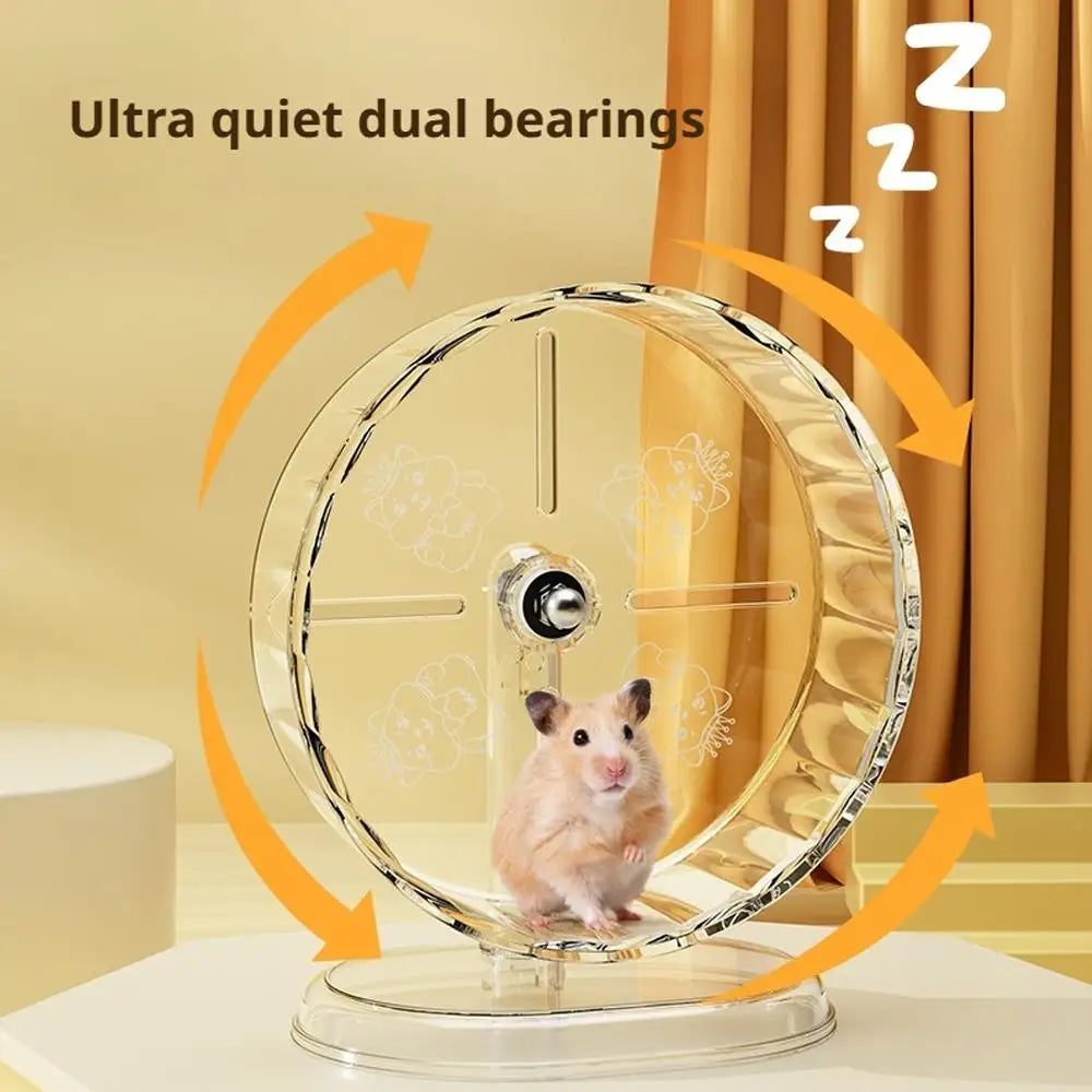 Hamster Silent Running Wheel – Transparent Exercise Toy Easy to Clean (18/21/24 cm)