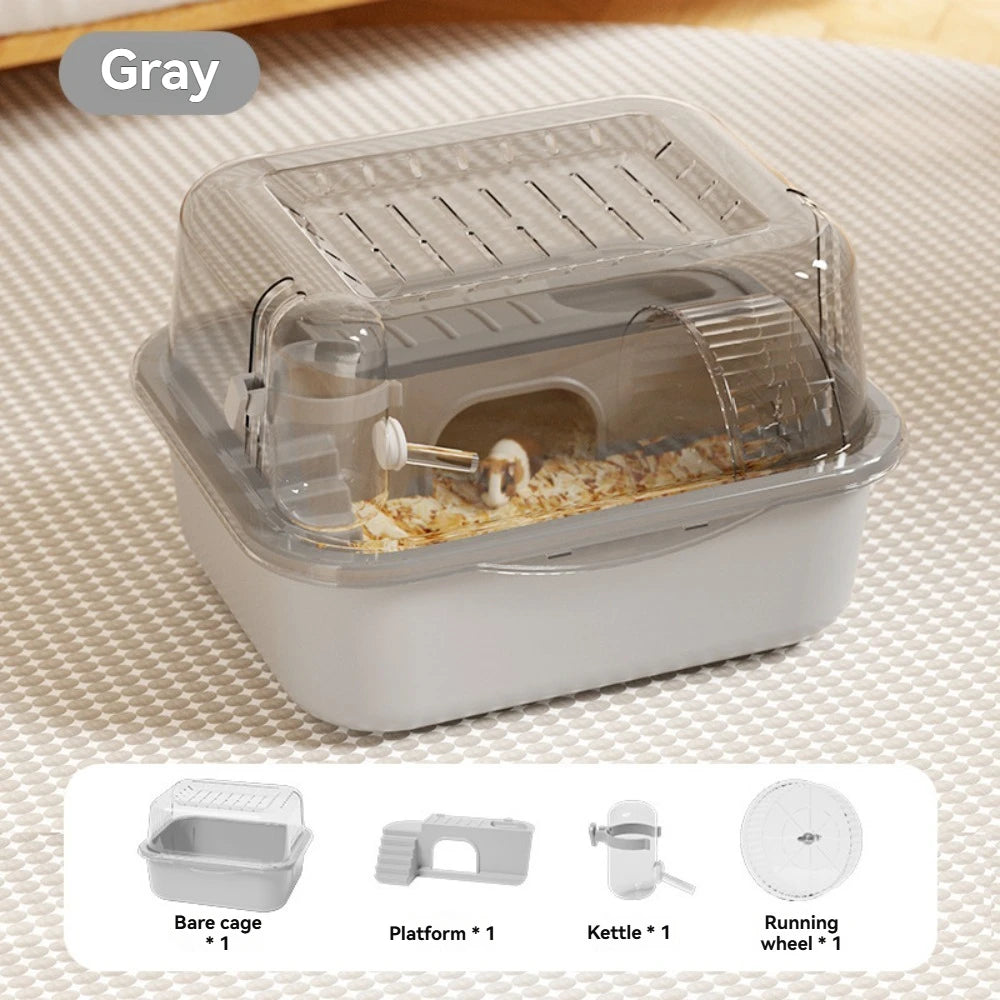 Portable Hamster Travel Cage – All-in-One with Wheel, Water Bottle & Food Bowl
