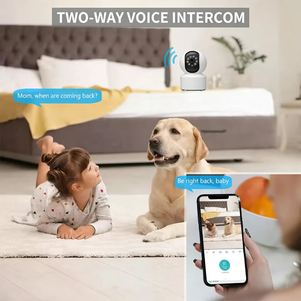 Pet Dog Camera with Phone App, 5G/2.4GHz WiFi Indoor Security Baby Camera, 360° Pan & Tilt, 2-Way Audio, Night Vision 2026New
