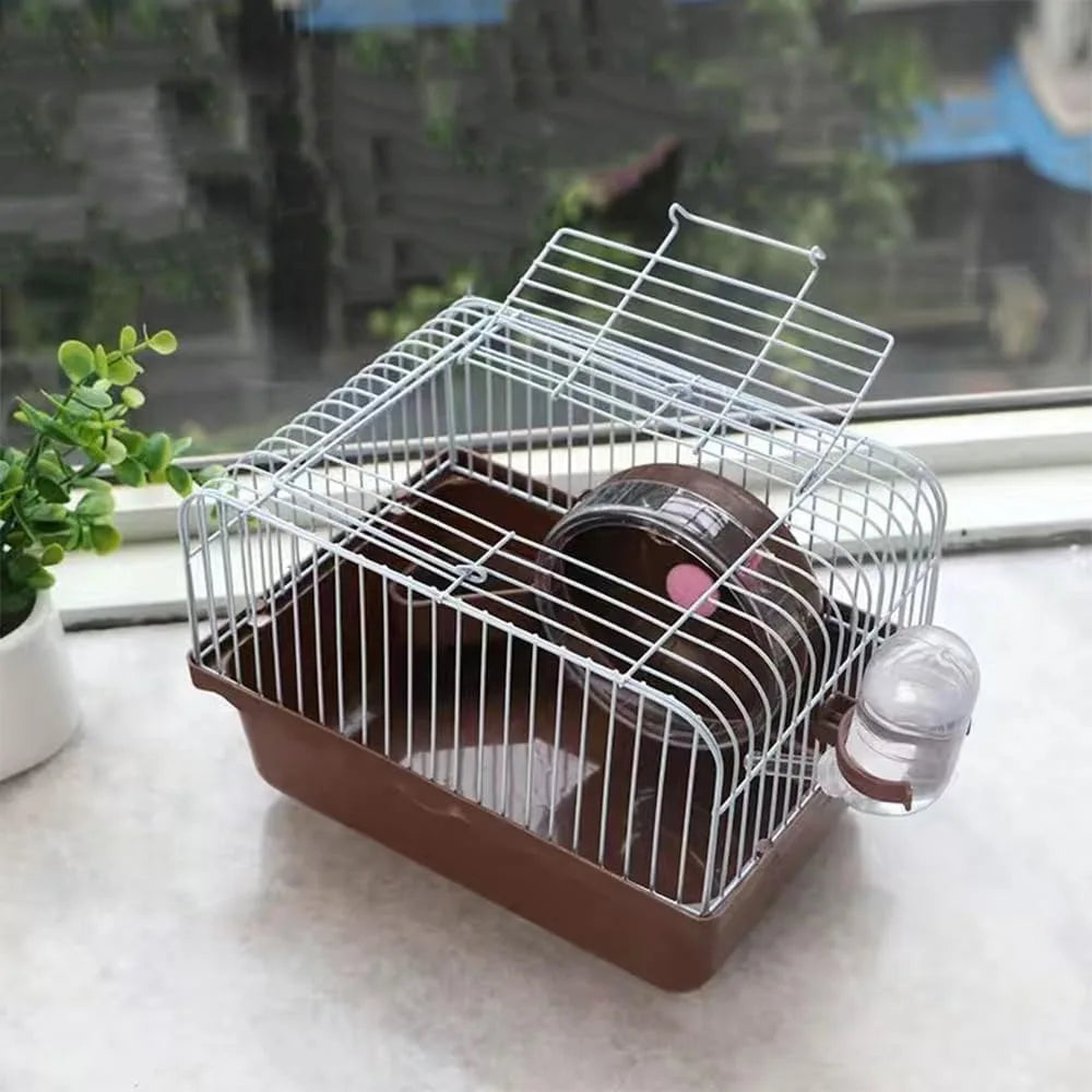 Portable Hamster Travel Cage – All-in-One with Wheel, Water Bottle & Food Bowl
