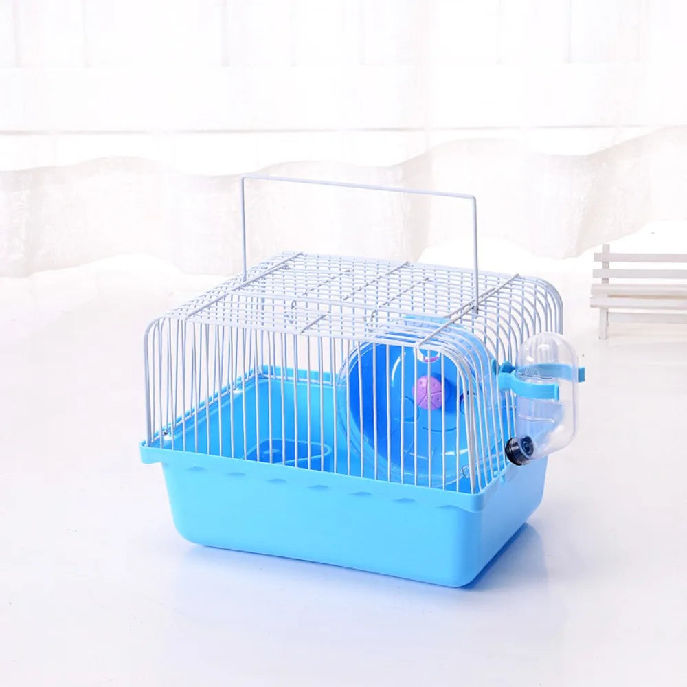 Portable Hamster Travel Cage – All-in-One with Wheel, Water Bottle & Food Bowl