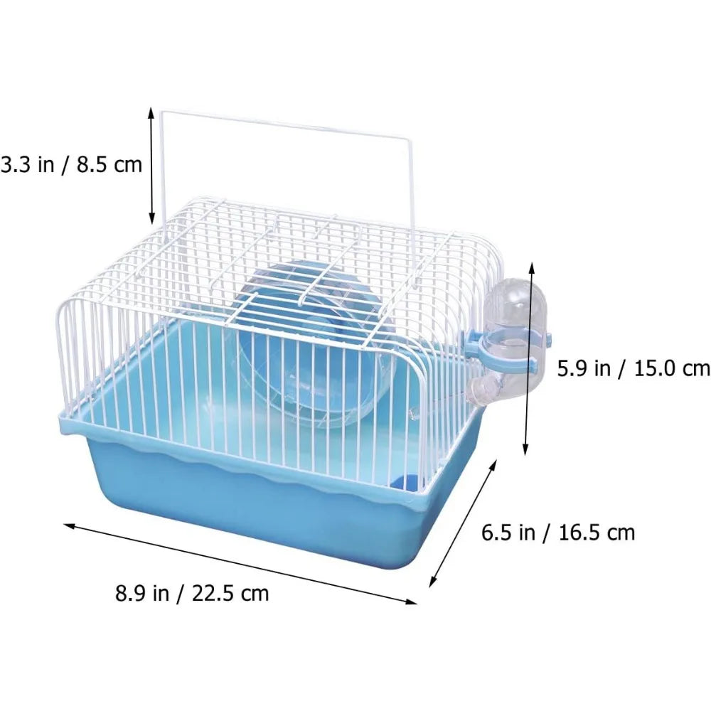 Portable Hamster Travel Cage – All-in-One with Wheel, Water Bottle & Food Bowl