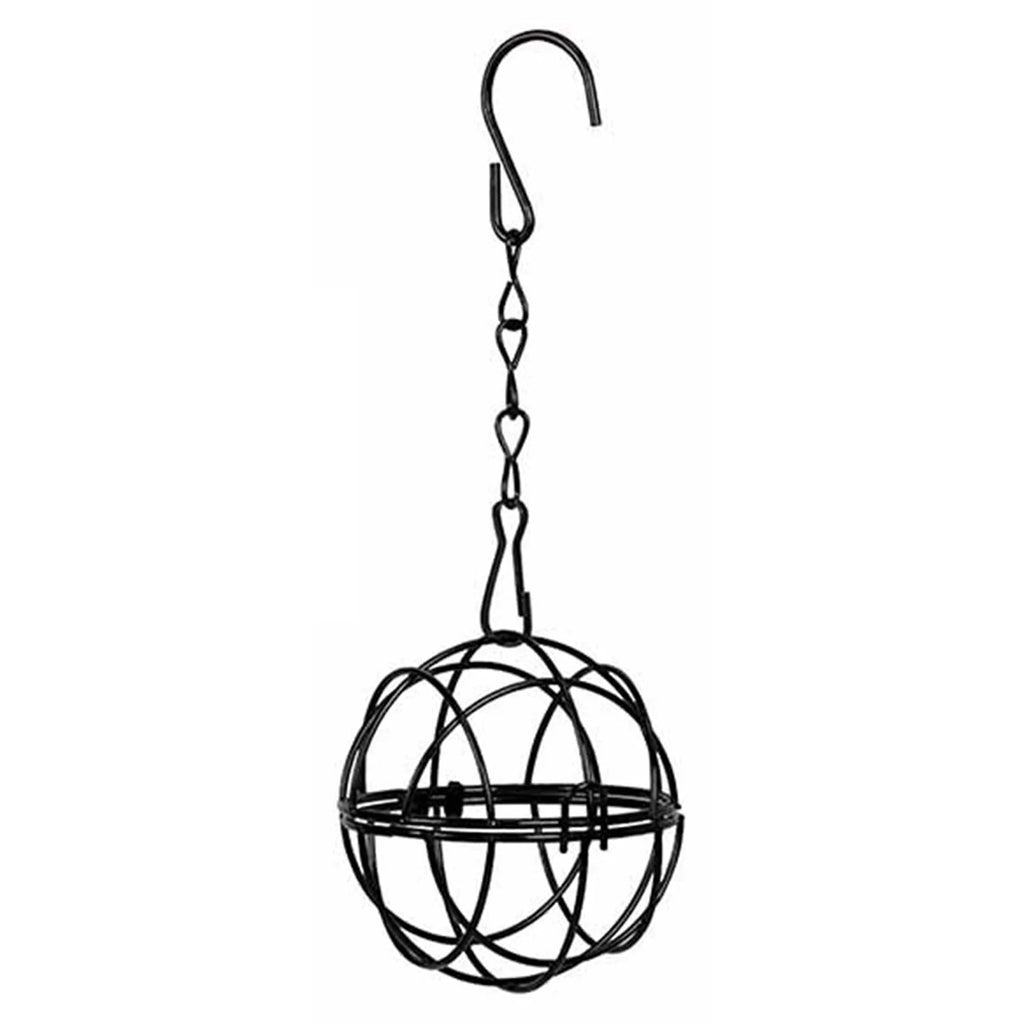 Round Shape Metal Bird Feeders Hanging Bird Food Holders for Attracting Woodpecker Robi