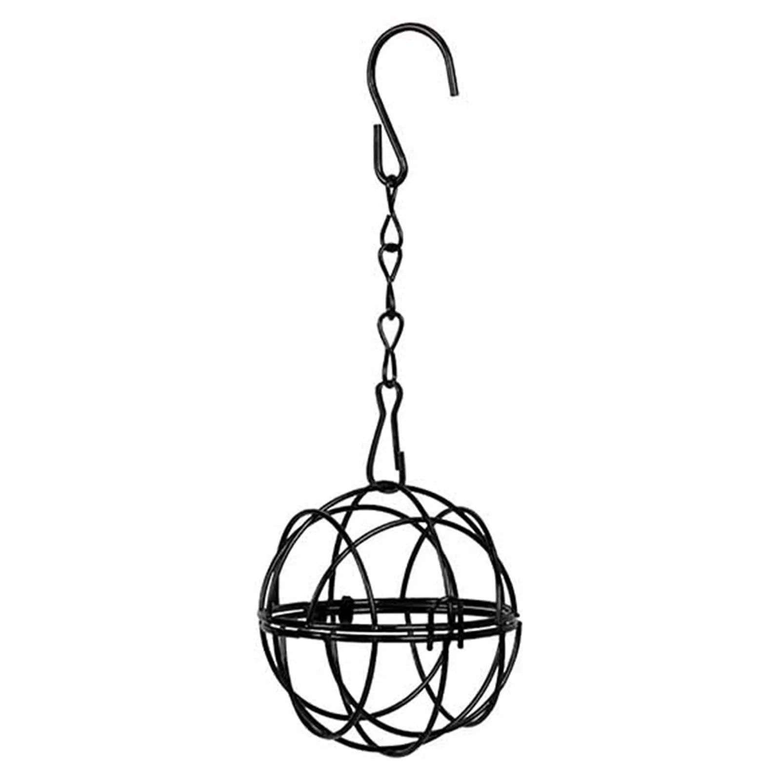 Round Shape Metal Bird Feeders Hanging Bird Food Holders for Attracting Woodpecker Robi