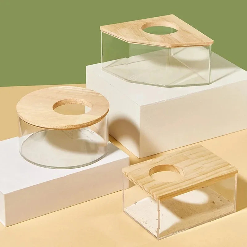 Hamster Sand Bath House – Anti-Spill Bathing Box for Small Pets