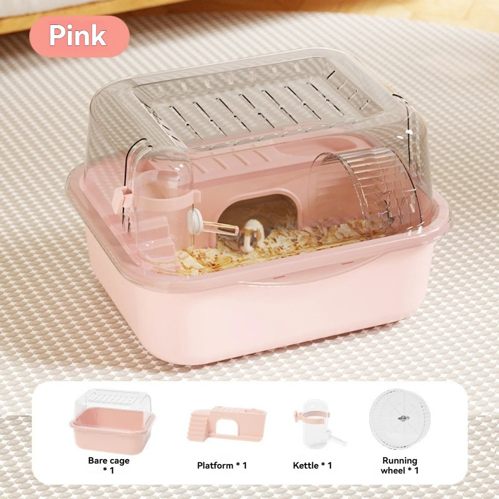 Portable Hamster Travel Cage – All-in-One with Wheel, Water Bottle & Food Bowl
