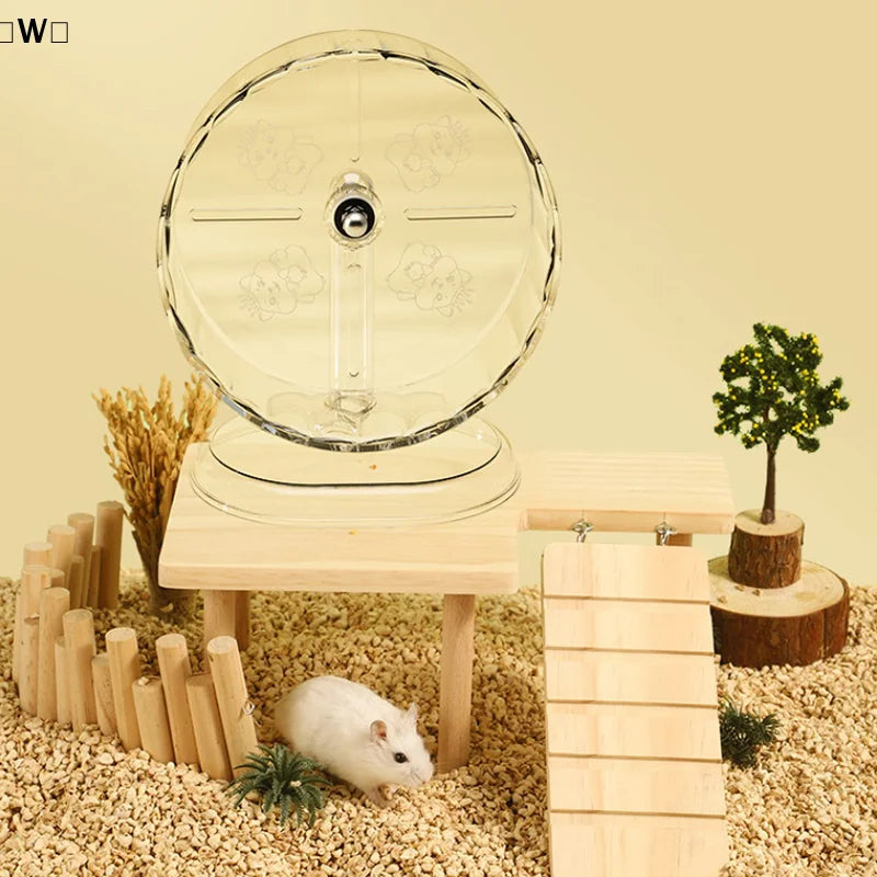 〔W〕Hamster Exercise Wheel Acrylic Transparent with Stand Prevent Slip Easy Clean for Hamster Cage Versatile〔Winter1〕