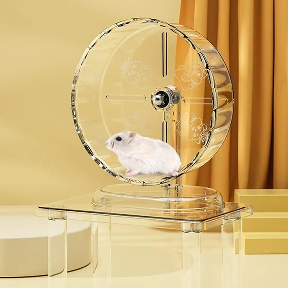 Hamster Silent Running Wheel – Transparent Exercise Toy Easy to Clean (18/21/24 cm)