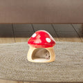 Ceramic Mushroom Hamster House – Hideout Cave & Food Bowl for Small Pets