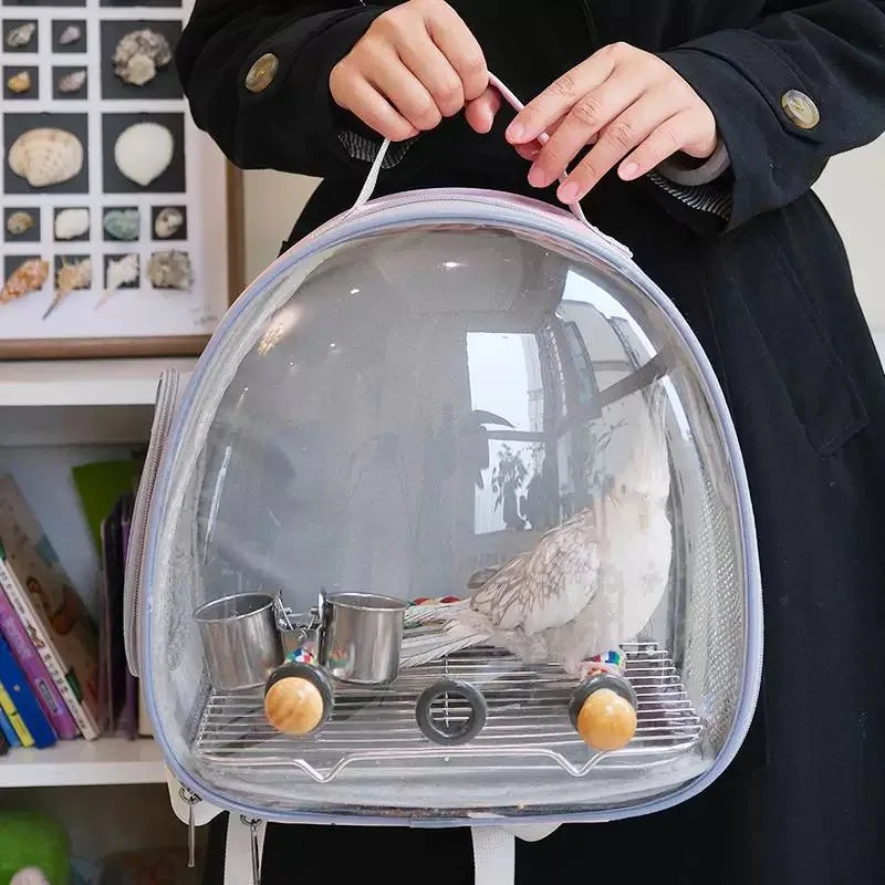 Bird Backpack Bird Carrier Travel Bag for Birds ParrotS Small Pet Acrylic Bubble Portable Bird Cage Outdoor Travel Hiking