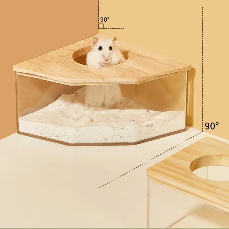 Hamster Sand Bath House – Anti-Spill Bathing Box for Small Pets