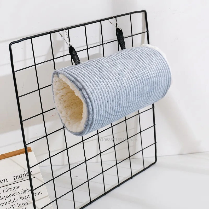 Hamster Plush Tunnel Hammock – Warm Cozy Nest for Small Animals
