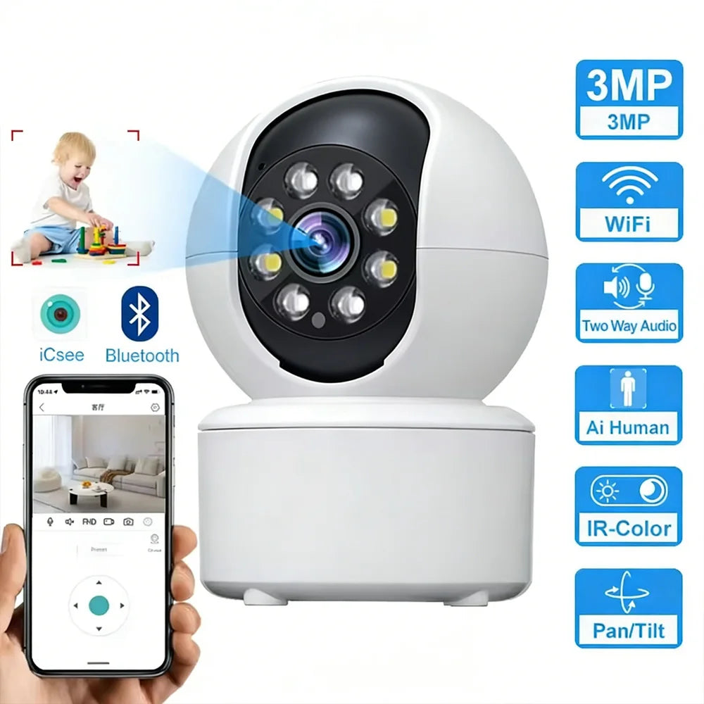 Pet Dog Camera with Phone App, 5G/2.4GHz WiFi Indoor Security Baby Camera, 360° Pan & Tilt, 2-Way Audio, Night Vision 2026New