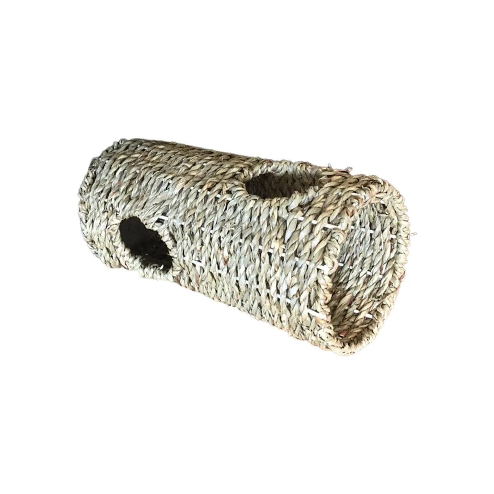Hamster Grass Tunnel – Natural Straw Hideout Burrow for Small Animals