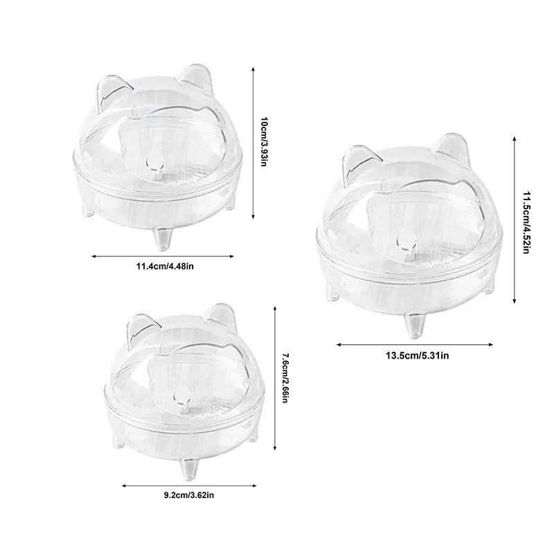 Hamster Sand Bath Container – Fully Transparent Anti-Spill Bathroom for Small Pets