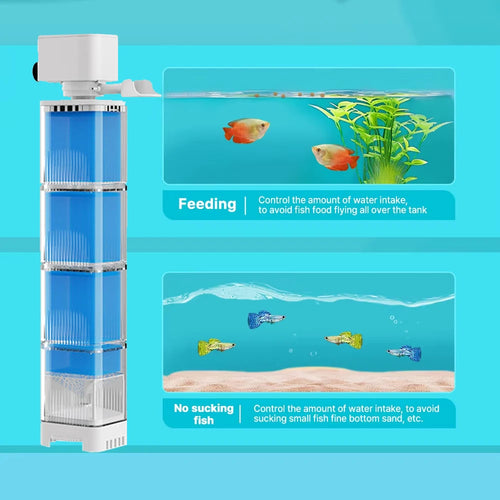 Aquarium Filter Pump Fish Tank Submersible Silent Air Oxygen Aerator Internal Water Pump Aquarium Air Pump Wave Maker 220v