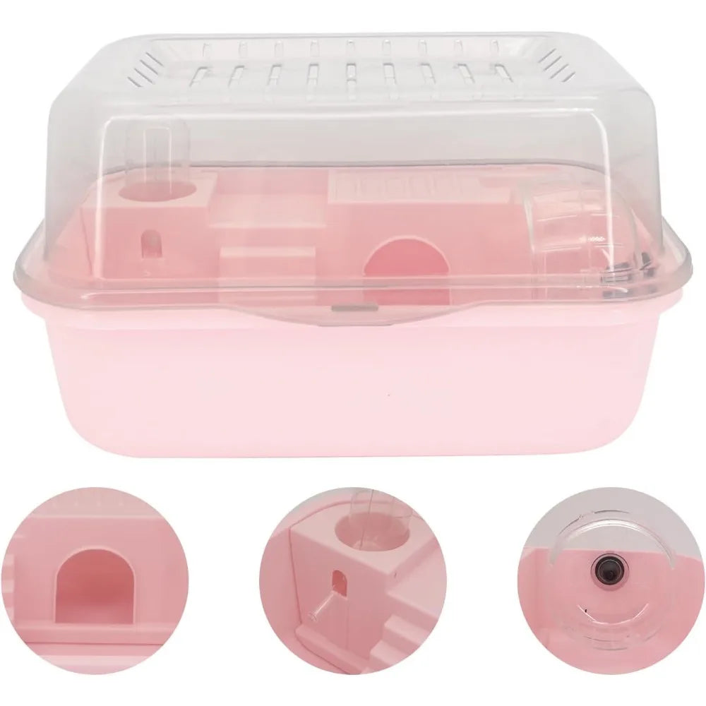Portable Hamster Travel Cage – All-in-One with Wheel, Water Bottle & Food Bowl