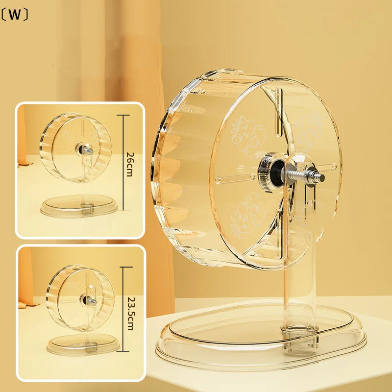〔W〕Hamster Exercise Wheel Acrylic Transparent with Stand Prevent Slip Easy Clean for Hamster Cage Versatile〔Winter1〕