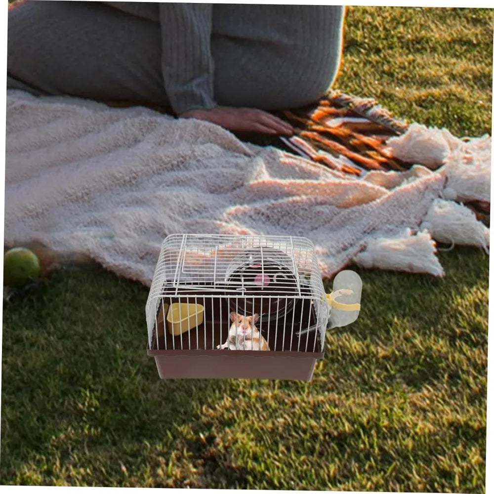 Portable Hamster Travel Cage – All-in-One with Wheel, Water Bottle & Food Bowl