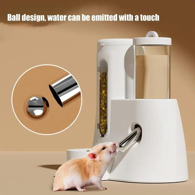 Hamster 2-in-1 Water & Food Dispenser – Automatic Drinking Bottle with Food Bowl