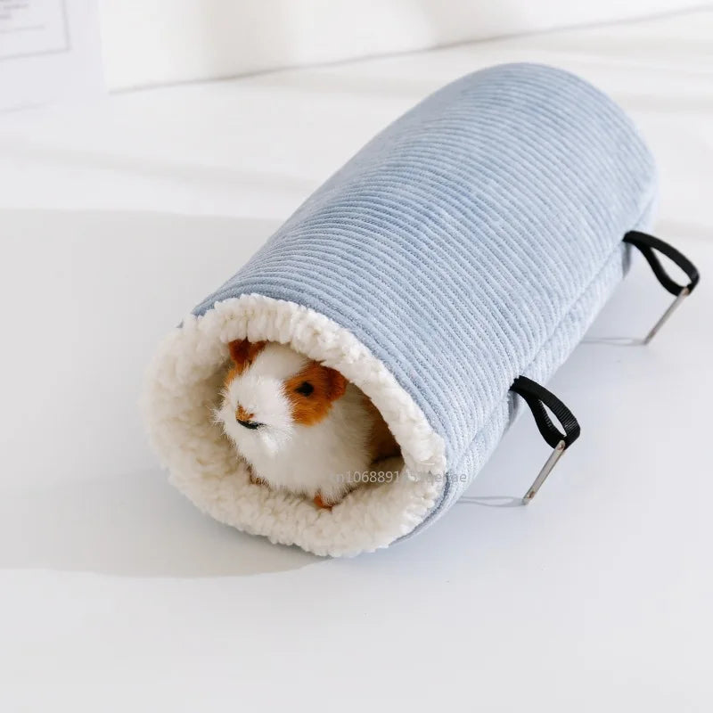 Hamster Plush Tunnel Hammock – Warm Cozy Nest for Small Animals