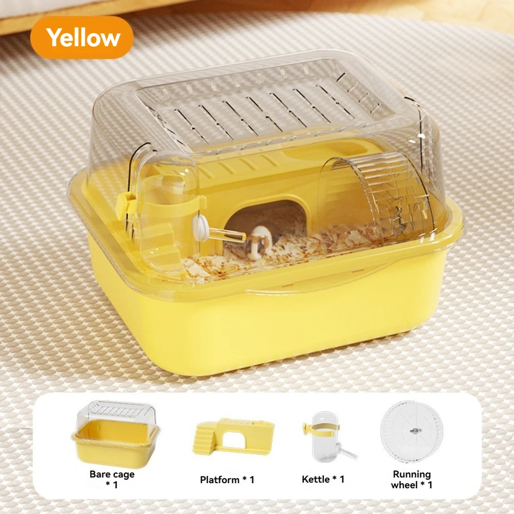 Portable Hamster Travel Cage – All-in-One with Wheel, Water Bottle & Food Bowl