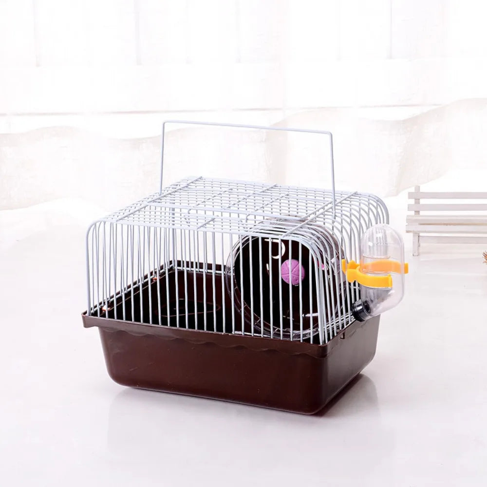 Portable Hamster Travel Cage – All-in-One with Wheel, Water Bottle & Food Bowl