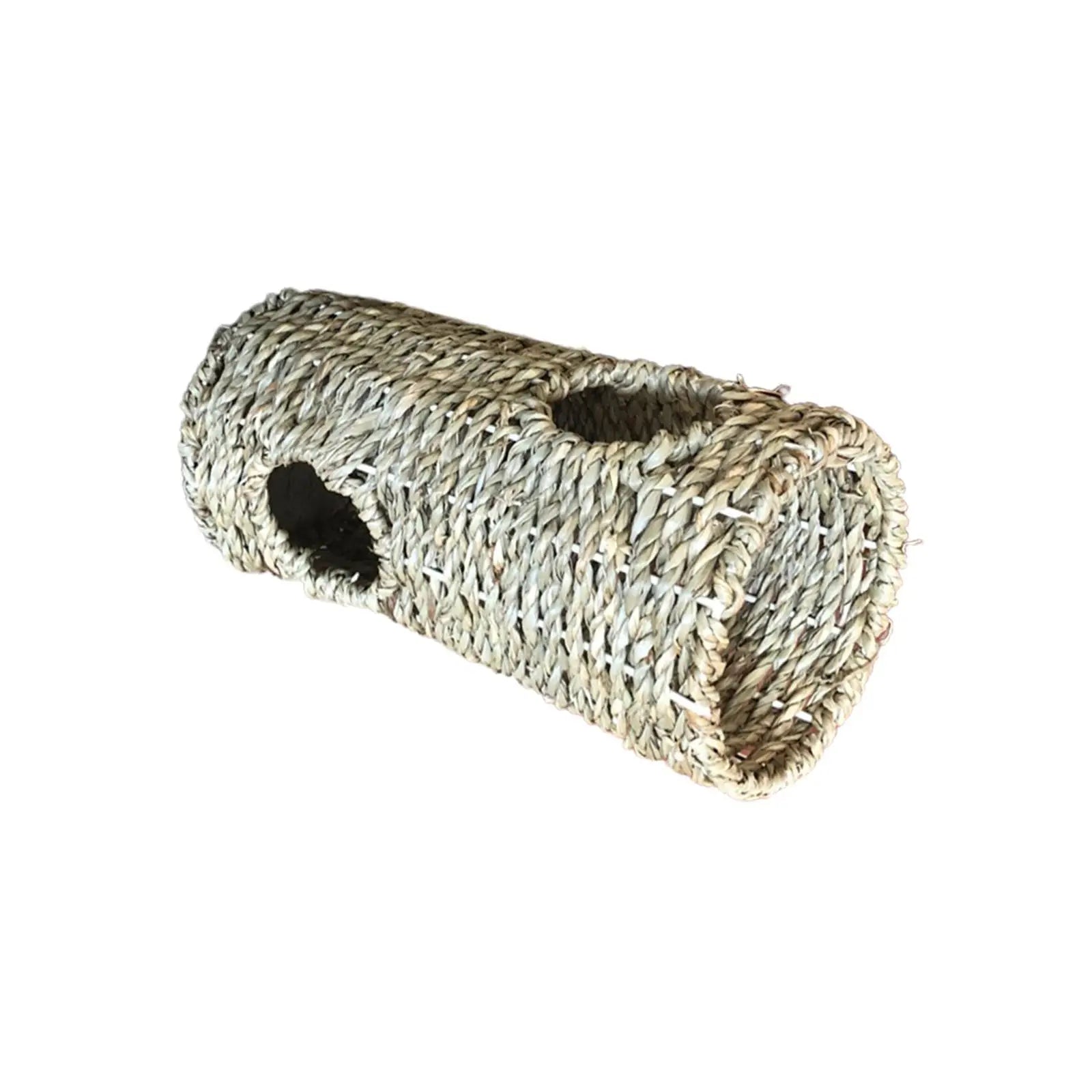 Hamster Grass Tunnel – Natural Straw Hideout Burrow for Small Animals