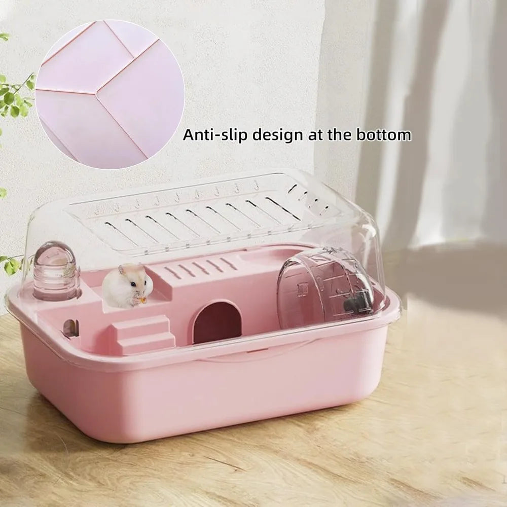Portable Hamster Travel Cage – All-in-One with Wheel, Water Bottle & Food Bowl