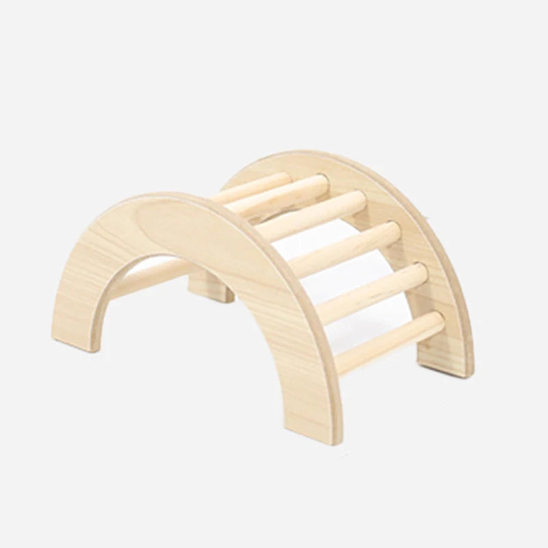 Hamster Wooden Climbing Ladder – Anti-Slip Bridge for Guinea Pigs & Small Animals (S/M/L)