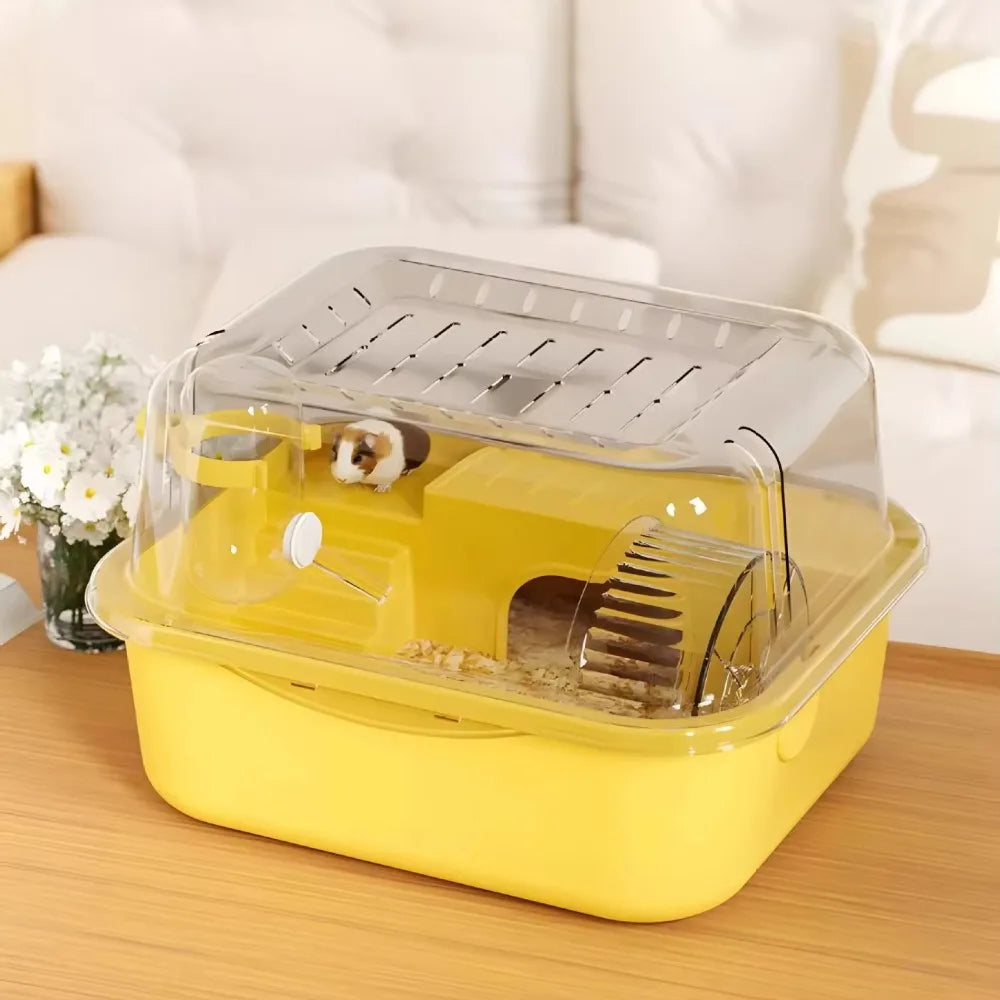 Portable Hamster Travel Cage – All-in-One with Wheel, Water Bottle & Food Bowl