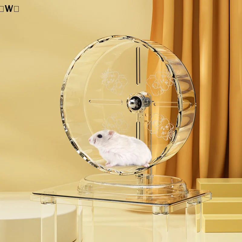 〔W〕Hamster Exercise Wheel Acrylic Transparent with Stand Prevent Slip Easy Clean for Hamster Cage Versatile〔Winter1〕