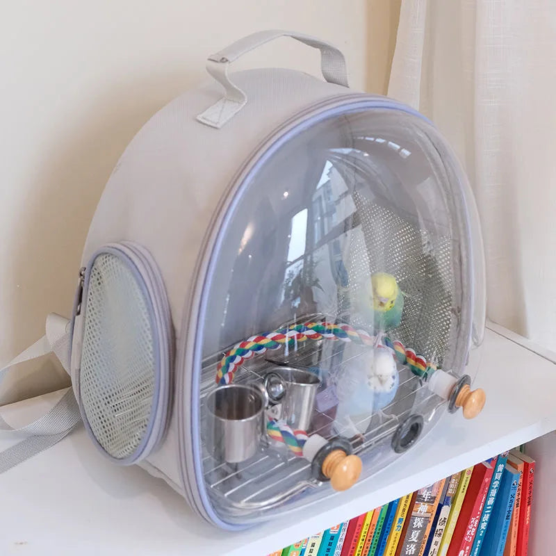 Bird Backpack Bird Carrier Travel Bag for Birds ParrotS Small Pet Acrylic Bubble Portable Bird Cage Outdoor Travel Hiking