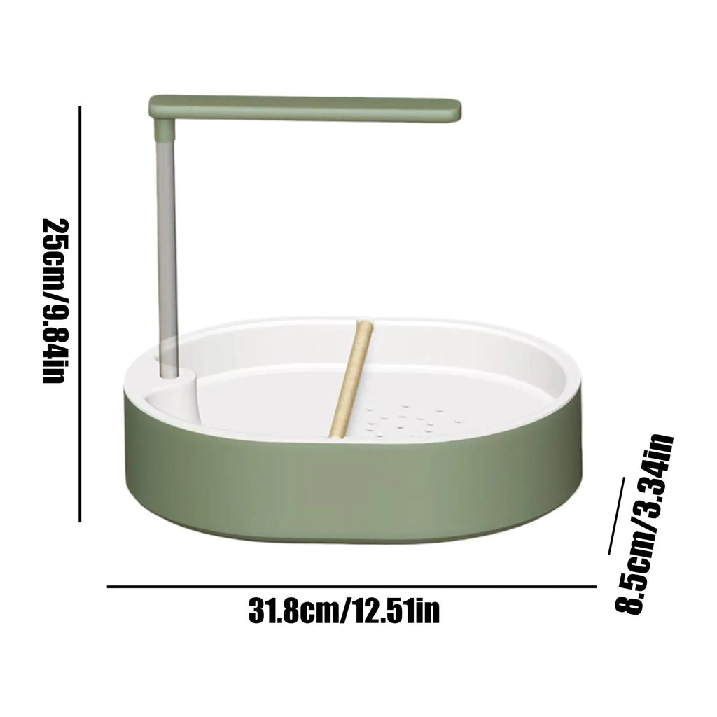 Automatic Bird Cage Bath 26 Hole Circulating Parrot Shower for Cockatiel Budgie Parakeet Lovebird Pet Bird Bathing Clean Happy