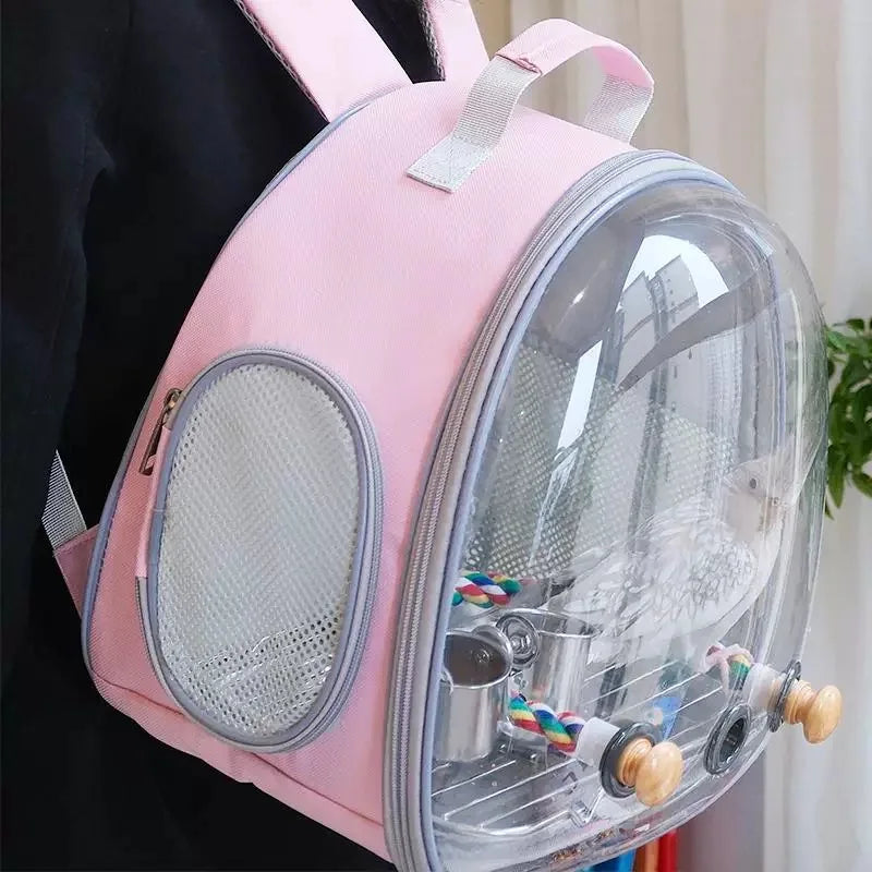 Bird Backpack Bird Carrier Travel Bag for Birds ParrotS Small Pet Acrylic Bubble Portable Bird Cage Outdoor Travel Hiking