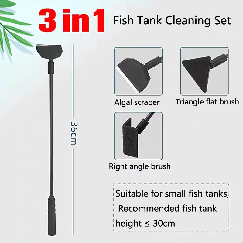 Aquarium Fish Tanks Cleaning Tools Kit Algae Tank Cleaner Set Aquarium Cleaner Fish Tank Net Scraper Sponge accessories