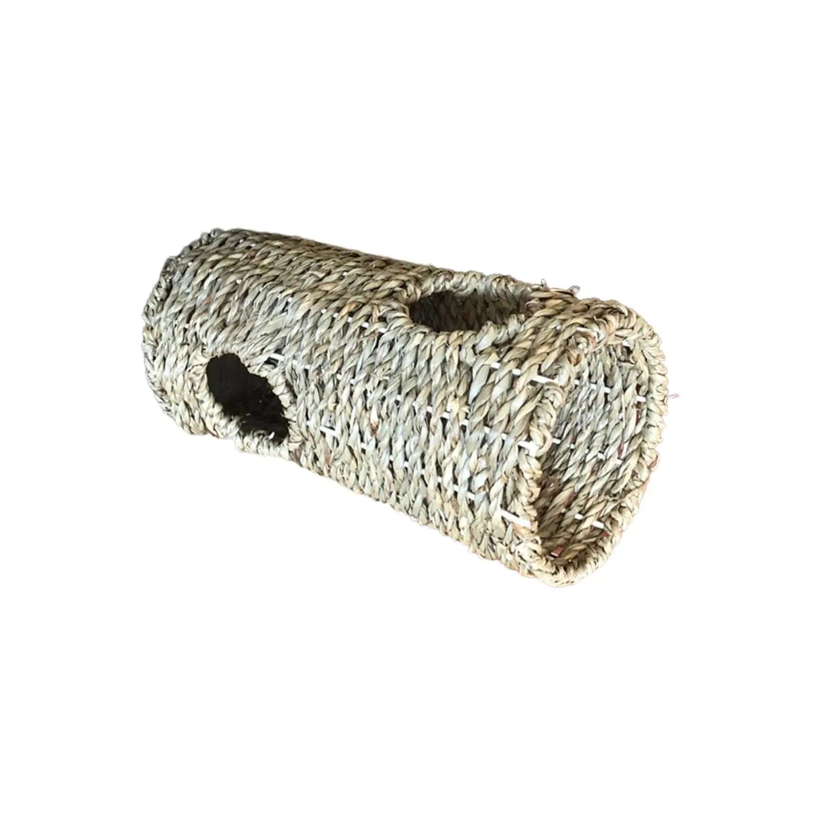 Hamster Grass Tunnel – Natural Straw Hideout Burrow for Small Animals