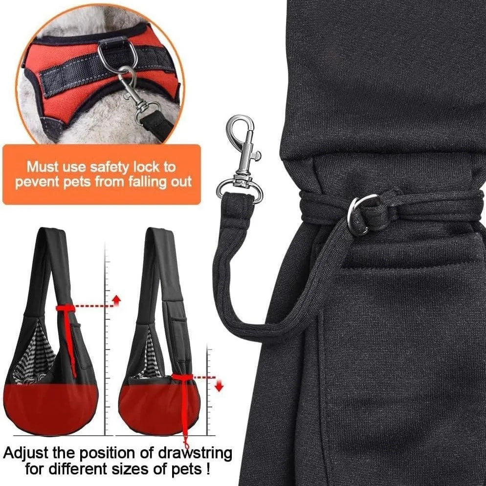 Dog Carrier Sling - Hand-Free Dog Carriers for Small Dogs and Cats, Puppy Sling Carrier, Travel Safety Harness,Puppy Essentials